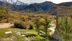 a house in a field with mountains in the background at El Mirador Casas de Montaña in Potrerillos +26 photos