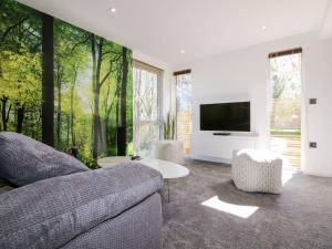 24 Meadow Retreat في ليسكيرد: غرفة معيشة مع أريكة وتلفزيون