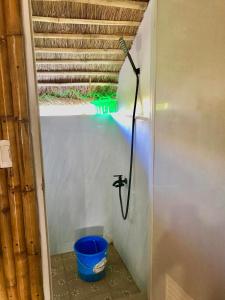 a shower in a bathroom with a bucket in a room at FFG EDEN PRIVATE RESORT Moalboal in Cansojong