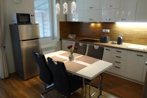 Kuchyň nebo kuchyňský kout v ubytování Apartmany Rubin Nesvady