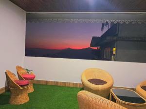 The sunrise or sunset as seen from the homestay or nearby