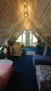 Großes Zimmer mit 2 Betten und einem Sofa in der Unterkunft Miniloft Abel Abri in Zingem