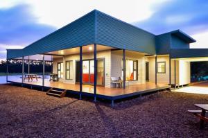 a modular home with a blue roof at Kooyar Mia in Metricup