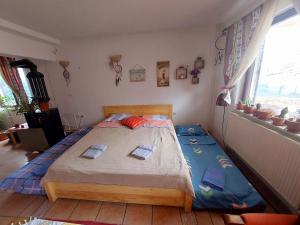 Uma cama ou camas num quarto em Impeccable apartment with view in Dolna Matka
