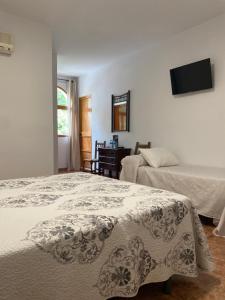 Postel nebo postele na pokoji v ubytování Hotel Meson Fuente del Pino