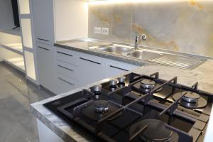 拿坡里的住宿－Barbaro Apartment Centro di Napoli，厨房配有炉灶和水槽