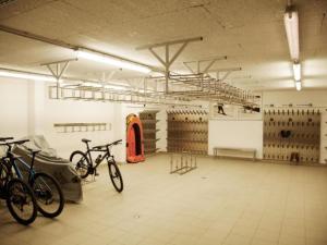 a room with two bikes parked in it at Maier Alm in Wald im Pinzgau