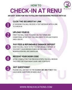 a flyer for a book review of the check in at revu at Renu Suites at The Burlington Portland in Portland