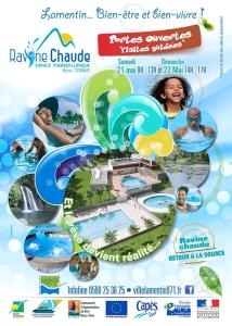a flyer for a water park at a resort at Appartement confortable à Lamentin 30 m² avec vue montagne in Lamentin