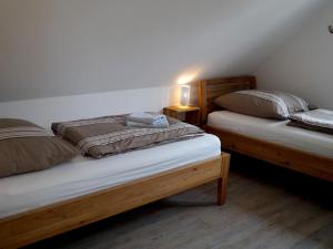 Кровать или кровати в номере Holiday home on the island of Poel, 3 bedrooms, 2 bathrooms, sauna