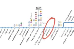 a diagram of a train with a red line at L'Orchidée - Cosy Flat, 20min From Paris in Drancy