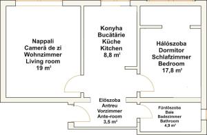 Půdorys ubytování Bethlen Apartman