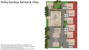 a floor plan of the philip pathway retreat villas at Sunshine Retreat Villa 1 in Cowes +1 photo