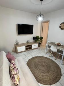 TV a/nebo společenská místnost v ubytování Comfy apartment near the port and the center of Volos + 37 fotografií