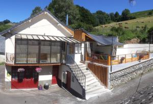 an aerial view of a house at Les Planchettes in Orcival