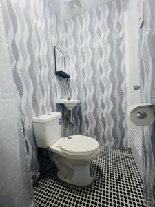 La salle de bains est pourvue de toilettes et d'un lavabo. dans l'établissement Cabuhat Duco Lodge 2, à Naic