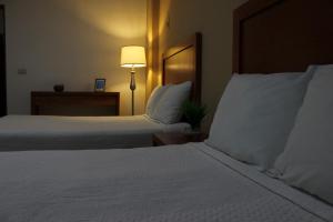 Postel nebo postele na pokoji v ubytování Hotel Marllou