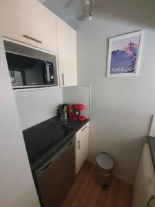 Kuchyňa alebo kuchynka v ubytovaní Superbe 2 pièces, centre vue Mont-Blanc avec balcon et parking gratuit