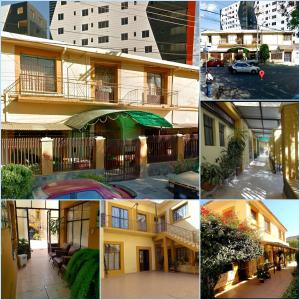 un collage de imágenes de diferentes edificios y edificios en Casa de Huespedes Concordia en Cochabamba