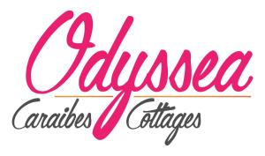 une illustration vectorielle de calabrese açaivedales écrite en rouge et en noir; dans l'établissement Odyssea Caraïbes Cottages & Spa, à Saint-Louis