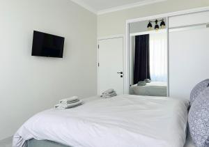 Кровать или кровати в номере OASIS, Charming 1BD apartment with living room