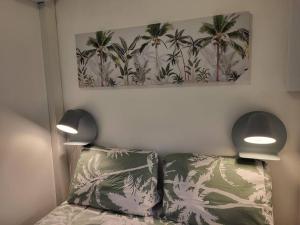 Postel nebo postele na pokoji v ubytování Chéri Bibi sur la plage, piscine, face au Diamant.