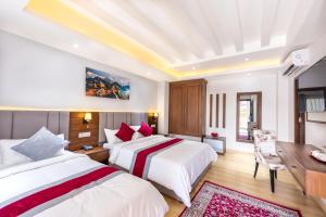 Voodi või voodid majutusasutuse Hotel Ama-La, Thamel, Kathmandu toas