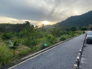 a car parked on the side of a road at Cik Misi Homestay in Sik