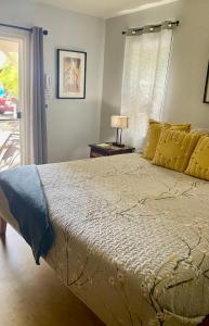 a bedroom with a large bed and a window at The cozy big studio -30 days in Kailua-Kona