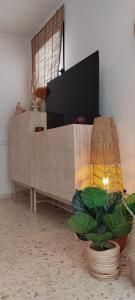 TV a/nebo společenská místnost v ubytování Casa eucalyptus moraira