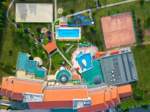 an overhead view of a resort with a swimming pool at Hunguest Hotel Pelion in Tapolca +70 photos