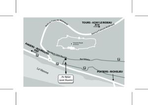 un diagrama esquemático de la ruta propuesta para el aeródromo de nuevo paraíso en Au Relais Saint Maurice en Chinon