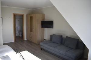 TV a/nebo společenská místnost v ubytování Pension zur Schleuse GARNI am Elbe Lübeck - Kanal in Witzeeze