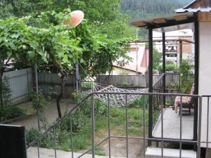 a hammock in the backyard of a house at guest house merab in Borjomi