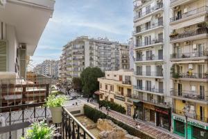 a view from a balcony of buildings at NAVA Apartment in the center of Thessaloniki in Thessaloniki