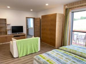pokój hotelowy z 2 łóżkami i telewizorem w obiekcie Hofbauer-Hof w mieście Rastenfeld