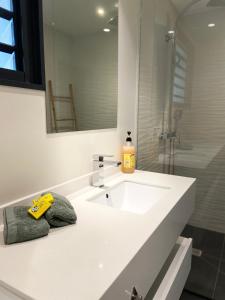 Koupelna v ubytování Meherio - Bel Appartement vue mer à TAHITI