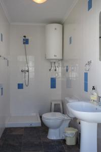 a bathroom with a toilet and a sink at A Janela do Alentejo in Campinho