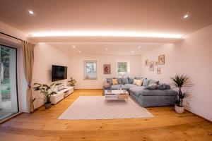 sala de estar con sofá y mesa en Servus Apartments Premium, en Vilshofen an der Donau