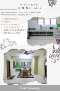 a collage of photos of a house at Hidden Homestay in Marang