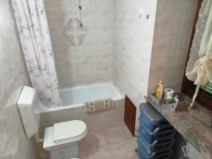 een badkamer met een toilet en een bad bij Appartamento nel cuore delle Alpi in Susa