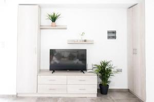 TV at/o entertainment center sa Spacious Flat For Friends & Couples With Balcony