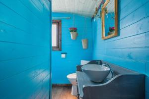 Koupelna v ubytování Roulotte Insolite avec terrasse proche Paris + 16 fotografií