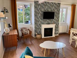 Televízia a/alebo spoločenská miestnosť v ubytovaní Le Carrousel - Appartement cosy centre Obernai
