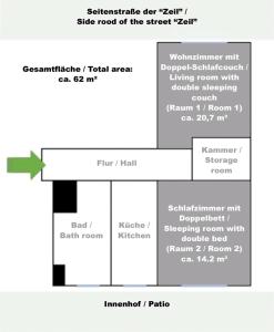 Půdorys ubytování Apartment im Zentrum