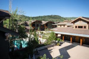 an aerial view of a house with a swimming pool at 3 Bedroom Condo - The Lodges at Deer Valley condo in Park City