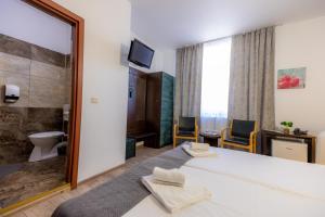 Postel nebo postele na pokoji v ubytování Hotel Sir Lujerului