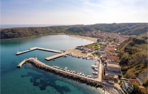 an aerial view of a harbor with boats in the water at 2 Bedroom Gorgeous Home In Susak in Susak