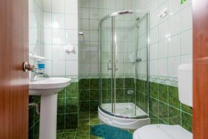 Koupelna v ubytování Hotel Sir Lujerului