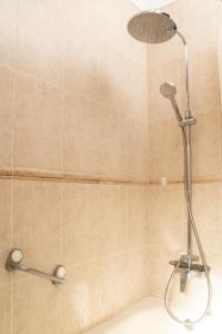 een douche met een douchekop in de badkamer bij Holiday House Penthouse in La Gomera in San Sebastián de la Gomera